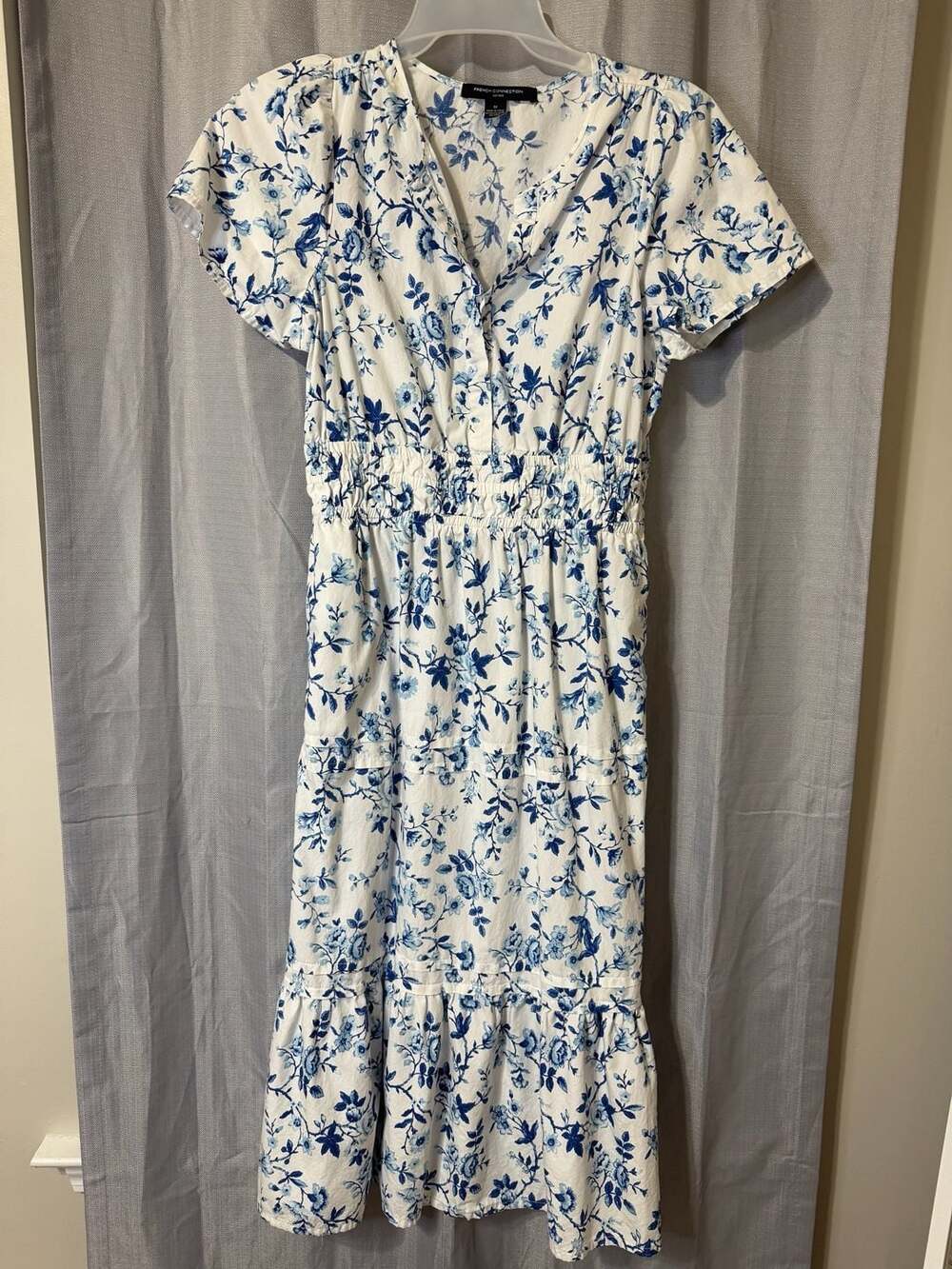 French Connection Floral Short Sleeve Maxi Dress, Women's Size M